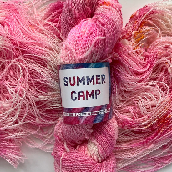 Summer Camp Fibers Hand Dyed Textured Yarn - Goosebumps - Cherry Blossom Canopy