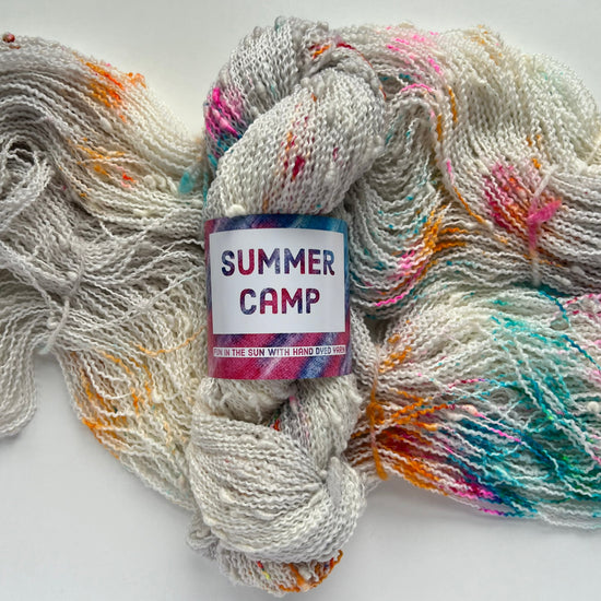 Summer Camp Fibers Hand Dyed Textured Yarn - Goosebumps - Silver Birch