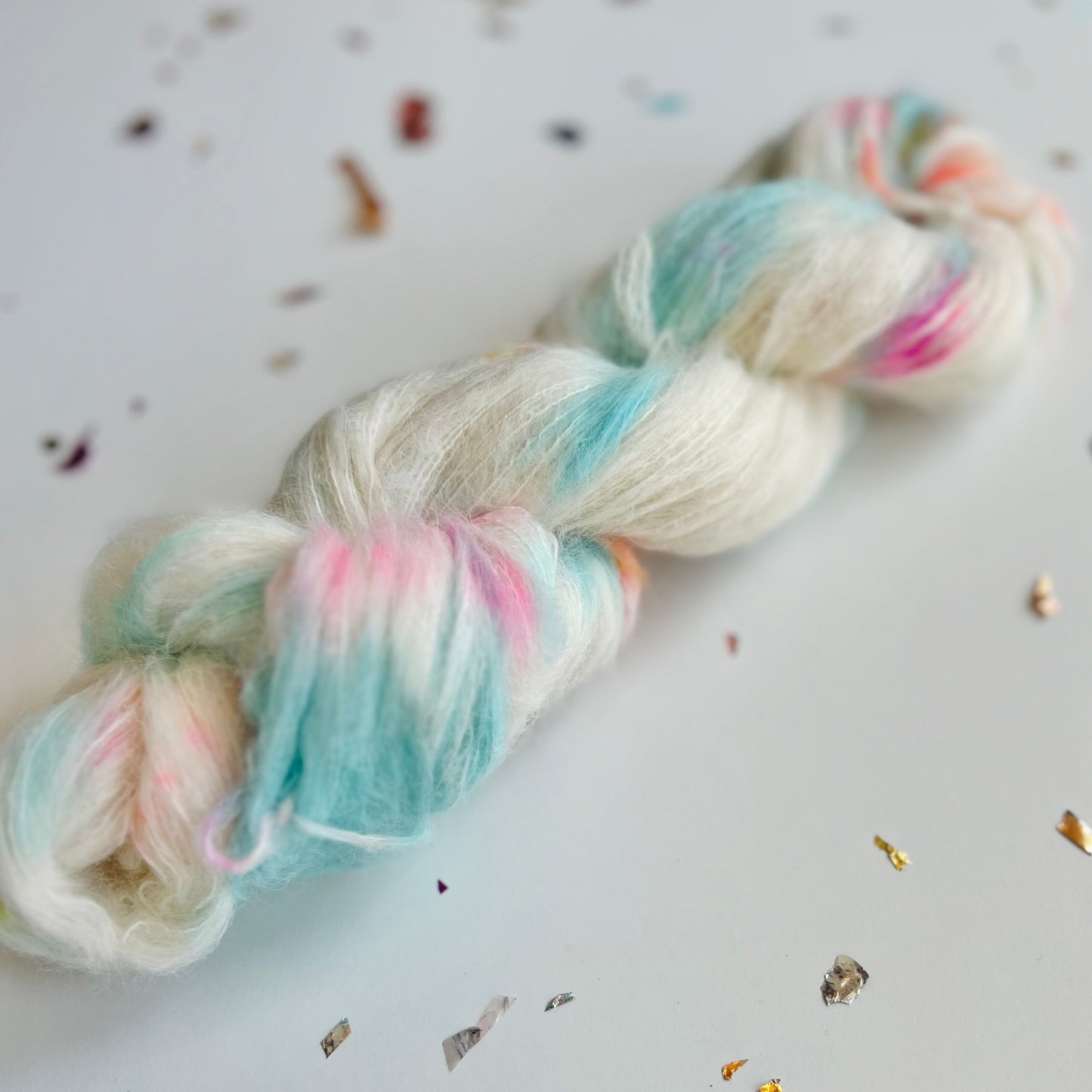Summer Camp Fibers Dream Suri - Baby Suri Hand Dyed Yarn - Blue Hawaiian