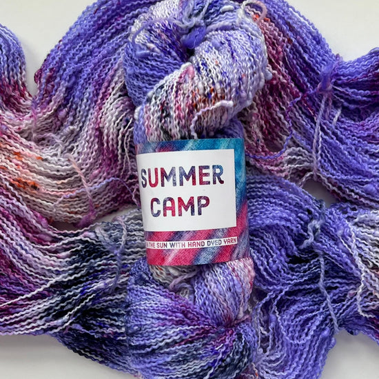 Summer Camp Fibers Hand Dyed Textured Yarn - Goosebumps - Wisteria Waves
