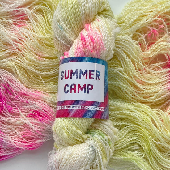 Summer Camp Fibers Hand Dyed Textured Yarn - Goosebumps - Glowing Firefly
