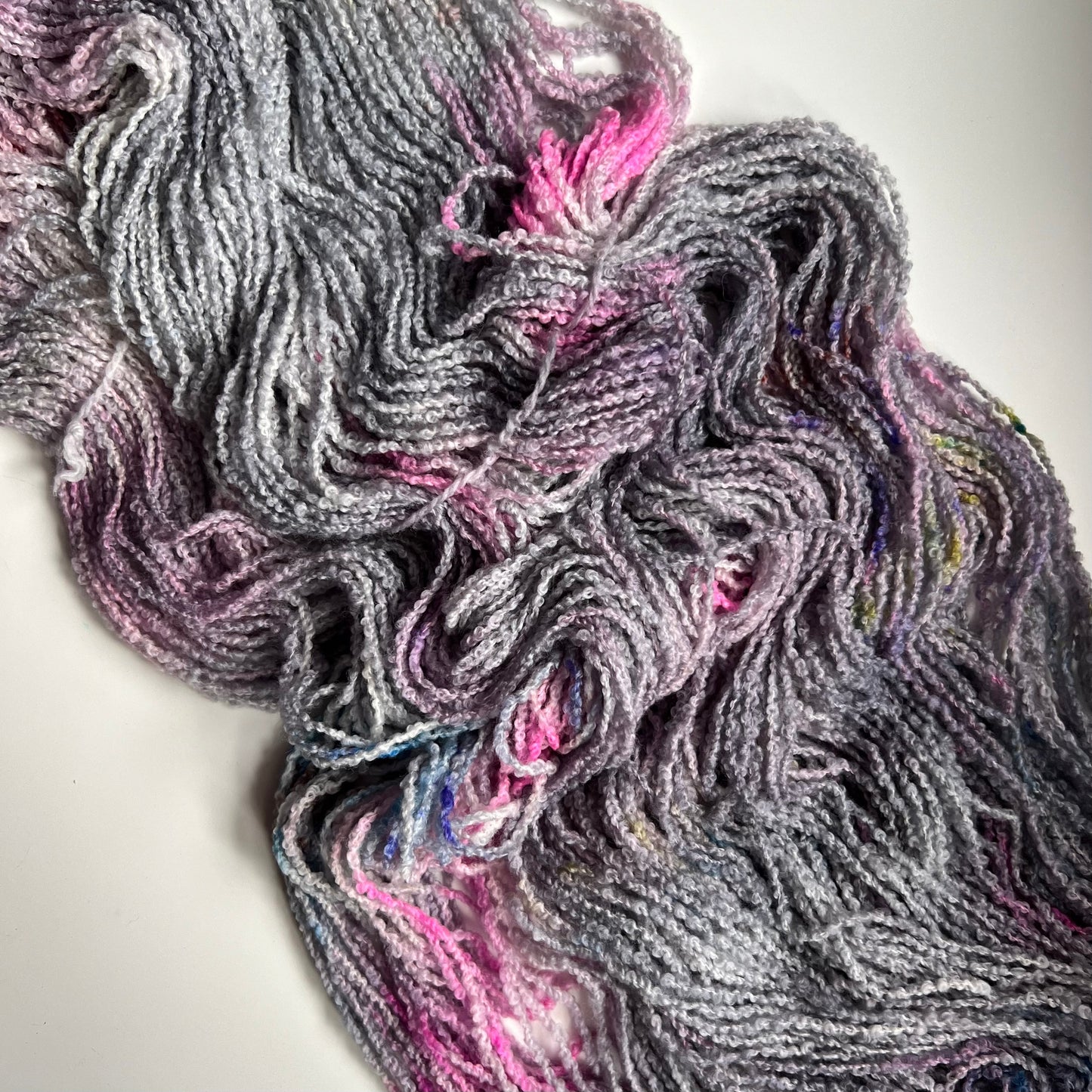 Summer Camp Fibers Hand Dyed Boucle DK - Gray Lady