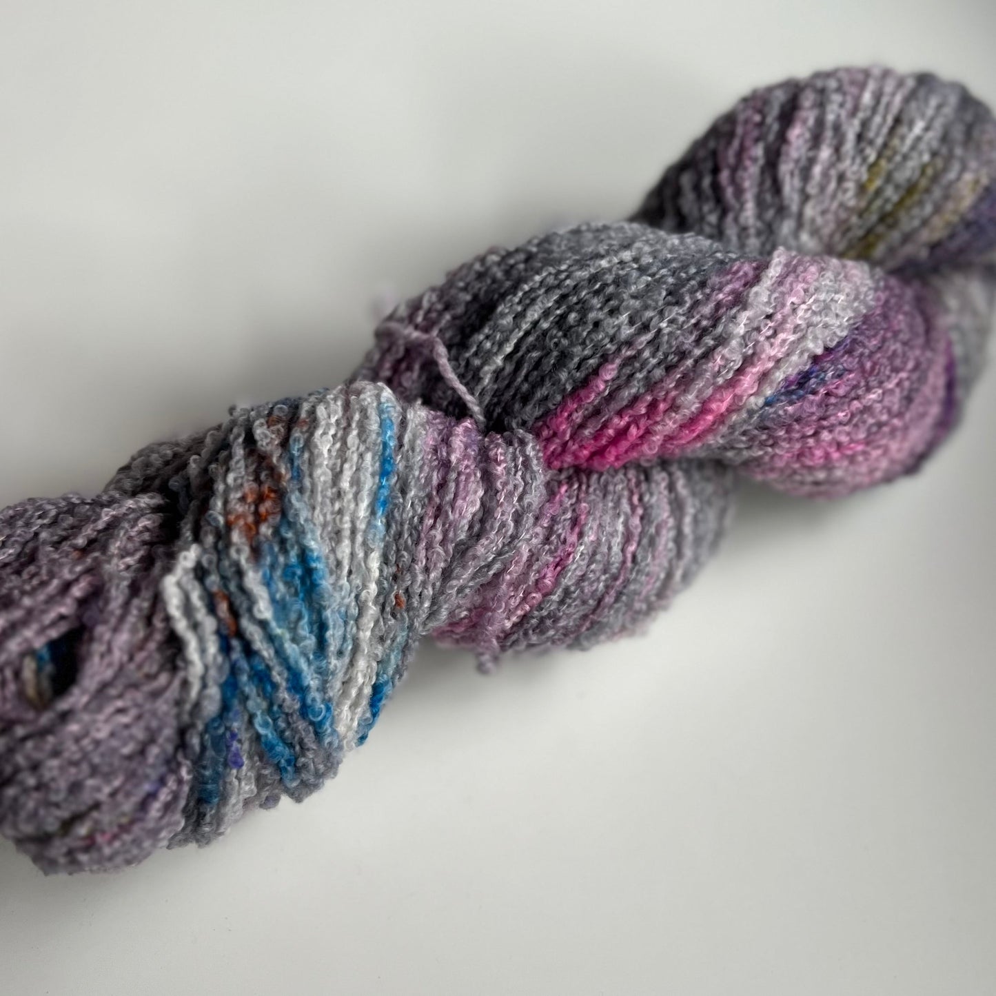 Summer Camp Fibers Hand Dyed Boucle DK - Gray Lady