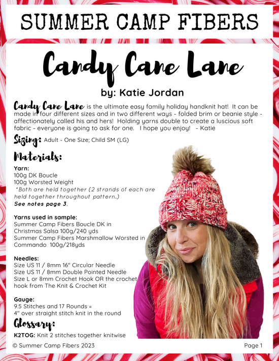 Candy Cane Lane hat details