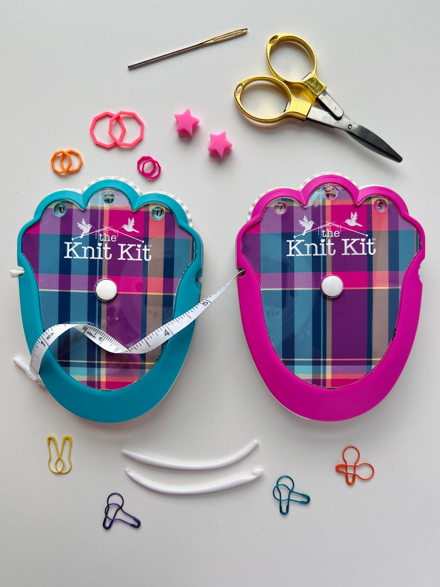 The Knit Kit™ — Plaid to the Bone | Knitting & Crochet Multitool — Assorted Colors