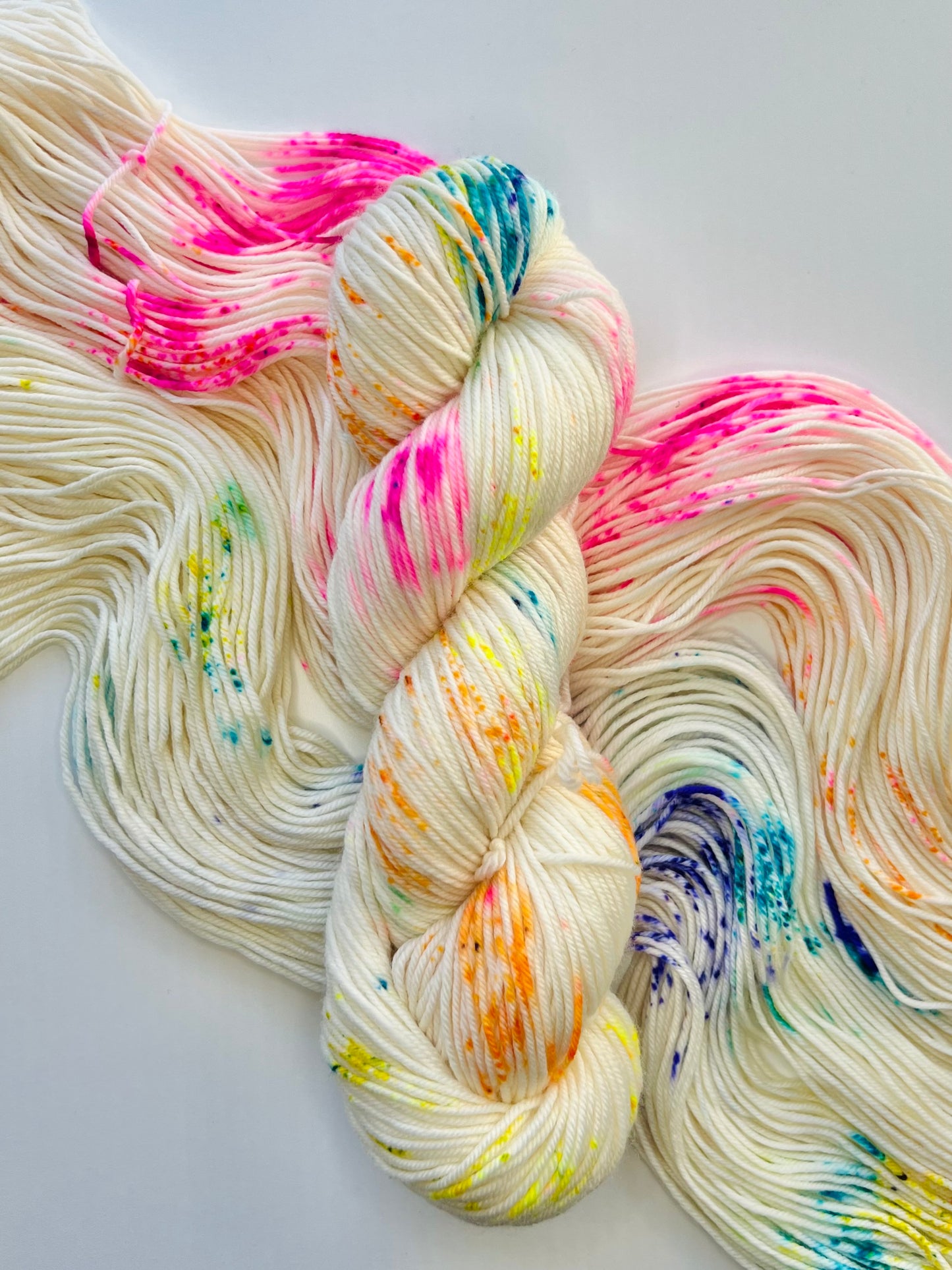 Summer Camp Fibers Marshmallow Hand Dyed DK Yarn - Rainbow Sprinkles