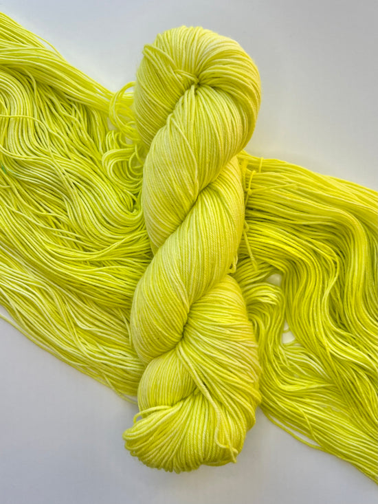 Summer Camp Fibers Hand Dyed Sock Yarn - Lime Ricky