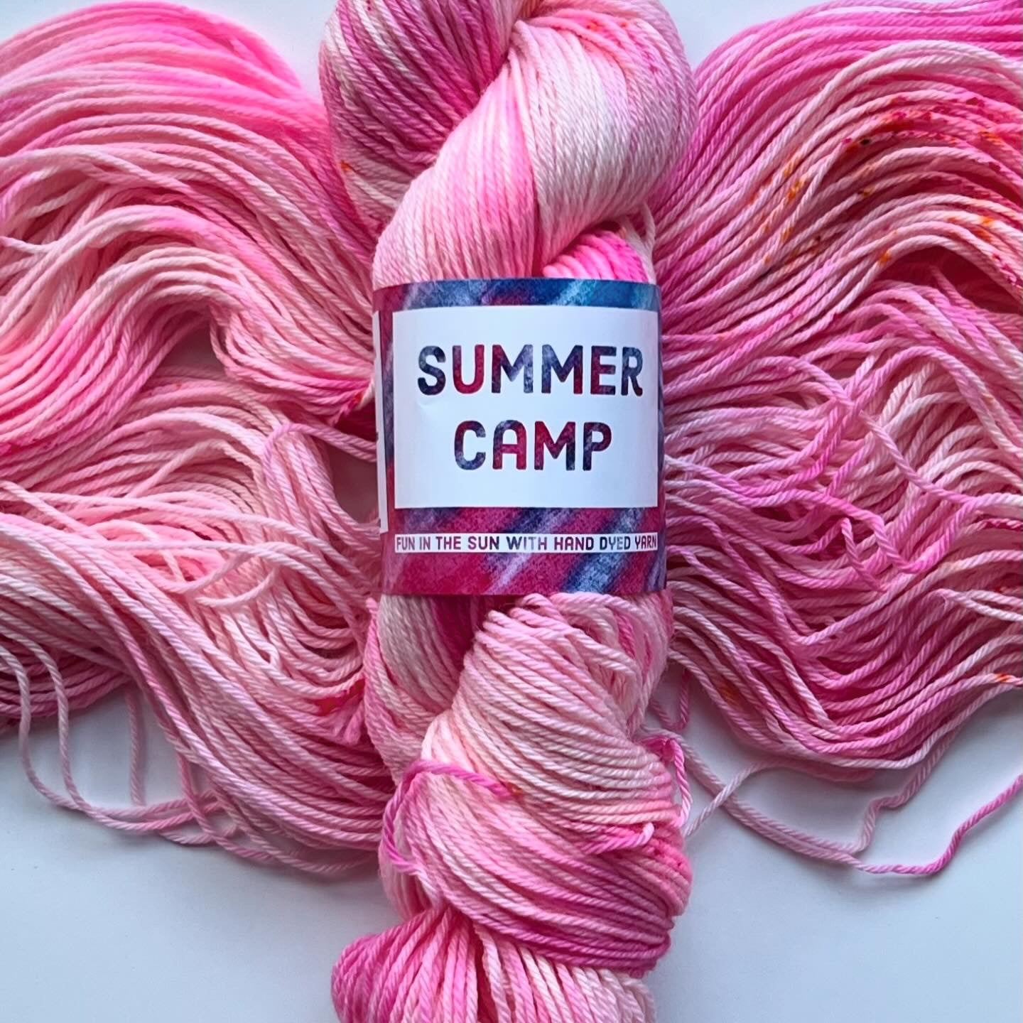 Summer Camp Fibers Marshmallow Hand Dyed Worsted Yarn - Cherry Blossom Canopy
