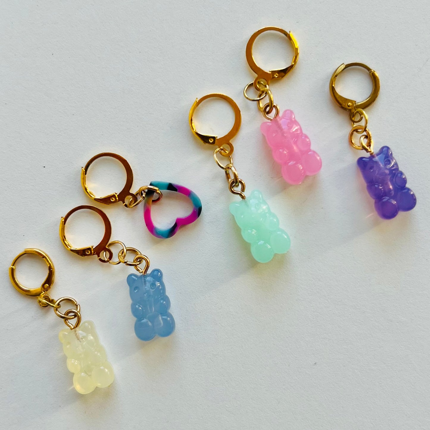 Summer Camp Fibers - Stitch Bling- Pastel Gummy Bear Stitch Marker Set