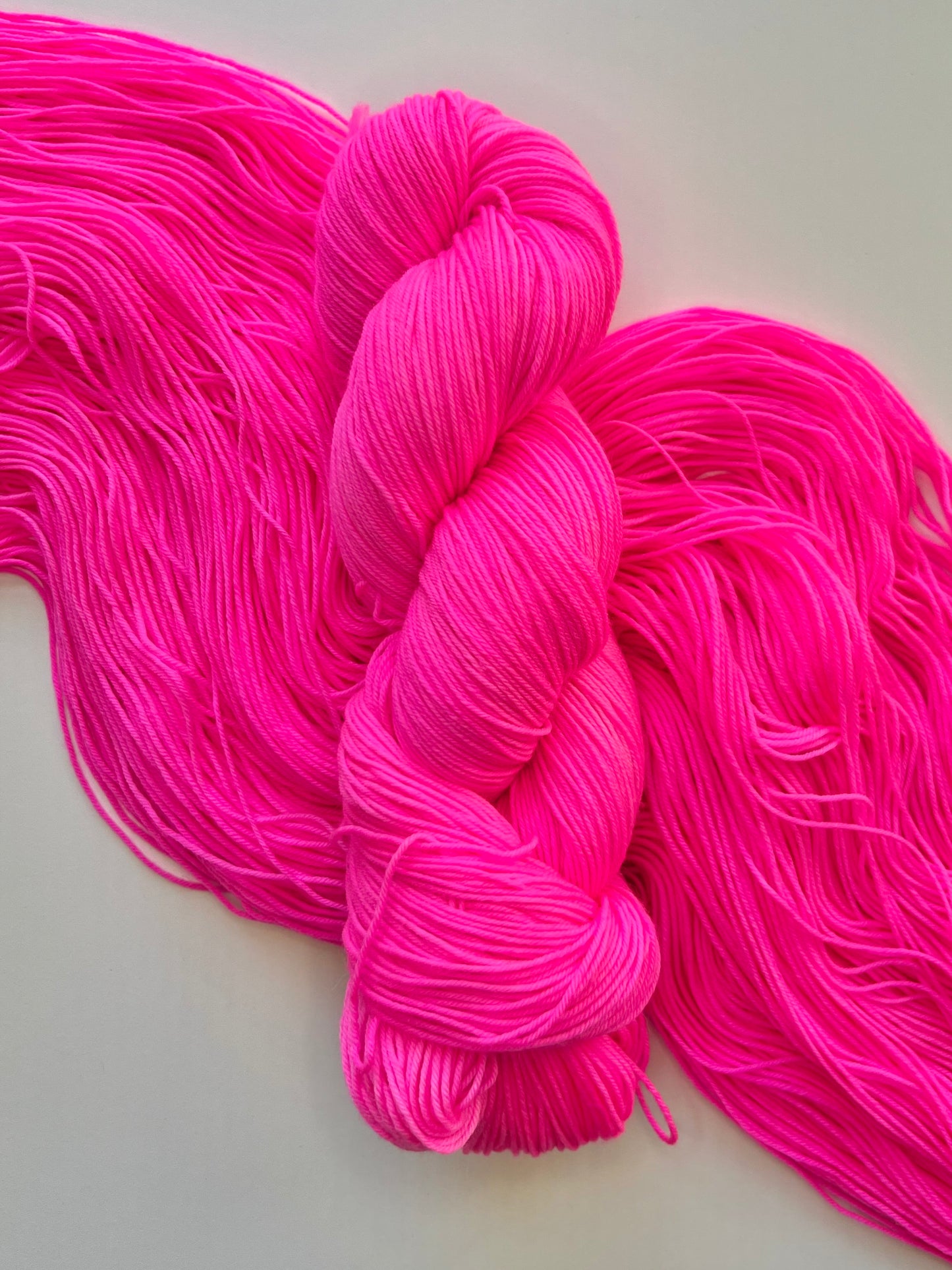 Summer Camp Fibers Hand Dyed Sock Yarn - Katie's Pink (Extra Hot!)