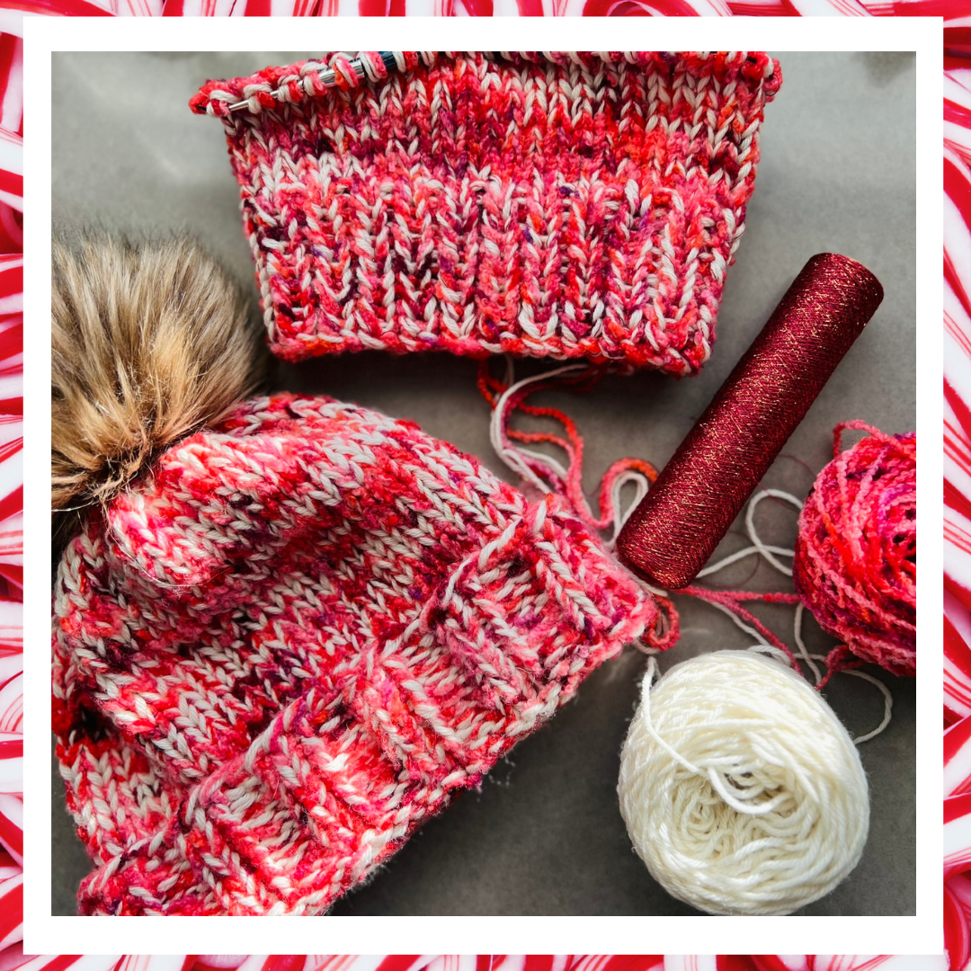 materials used in hand knit hat pattern