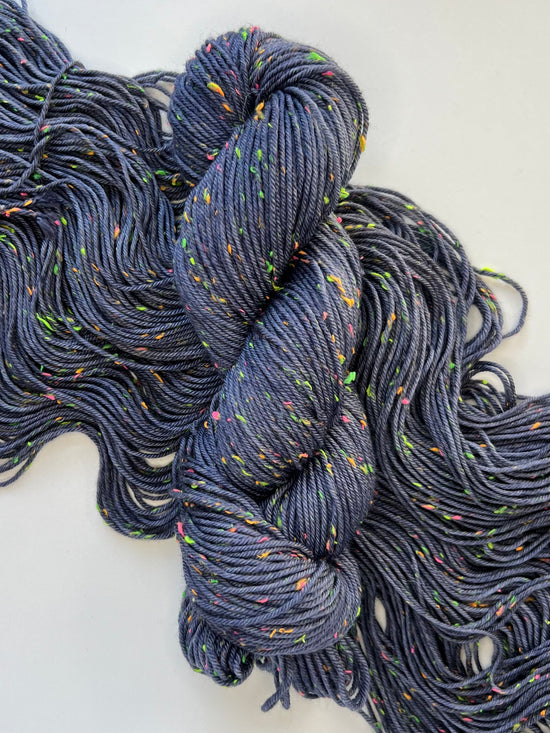 Summer Camp Fibers Confetti Hand Dyed DK Yarn - Midnight Cannonball