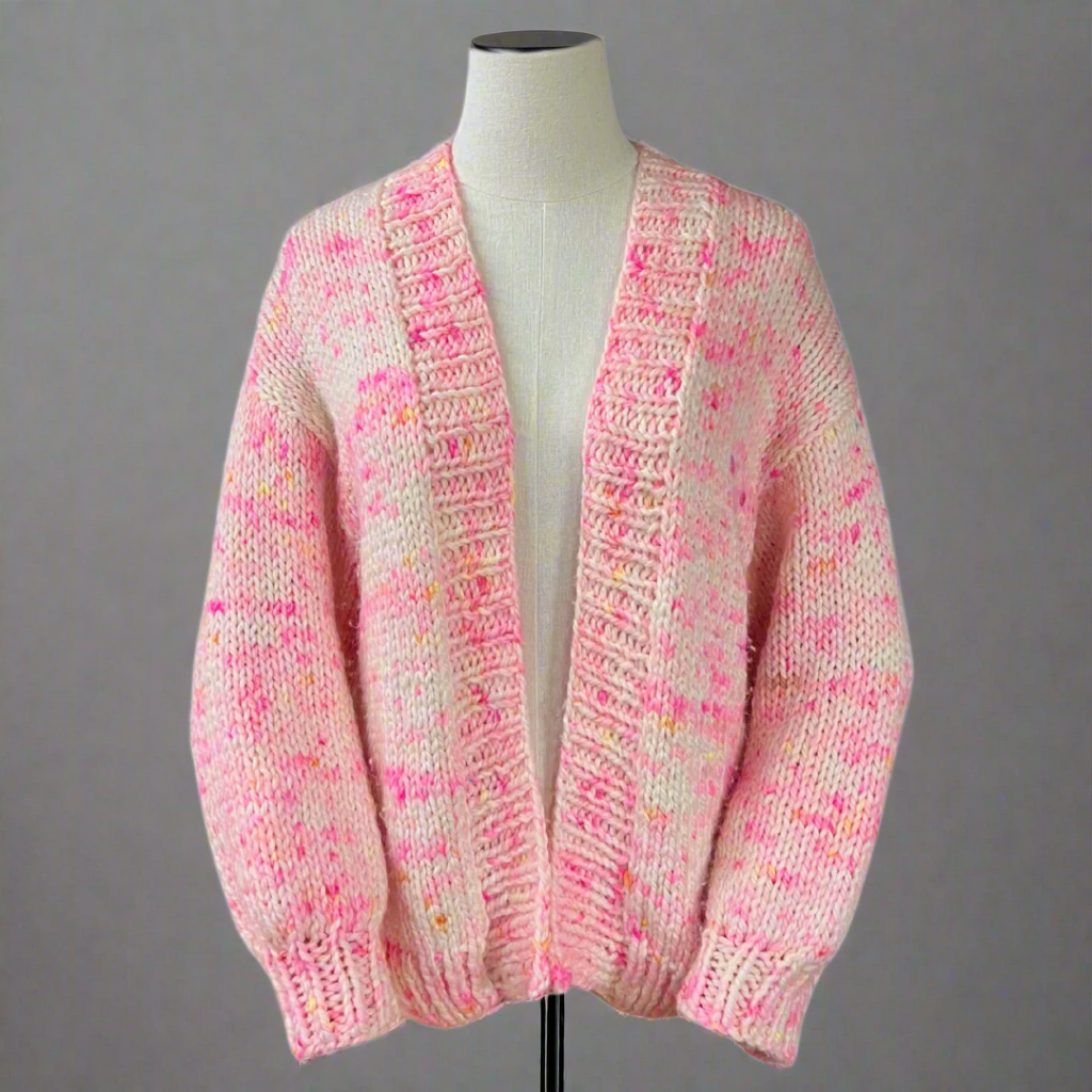 S'more Party Cardi Easy Bulky Cardigan Knitting Kit with Pattern