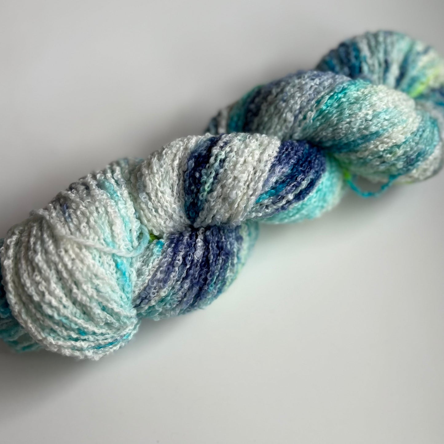 Summer Camp Fibers Hand Dyed Boucle DK - What's Up Bro?