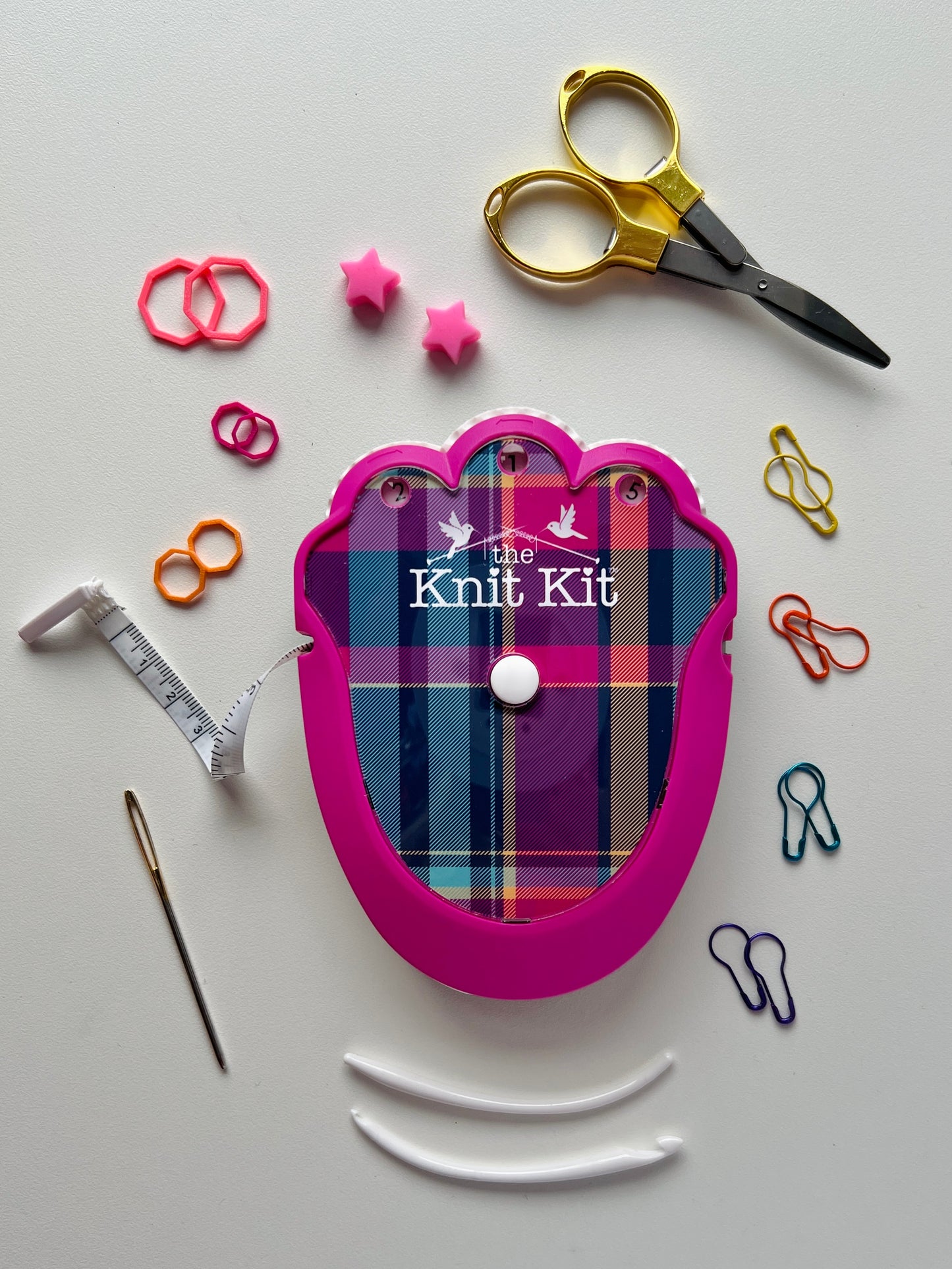 The Knit Kit™ — Plaid to the Bone | Knitting & Crochet Multitool — Assorted Colors