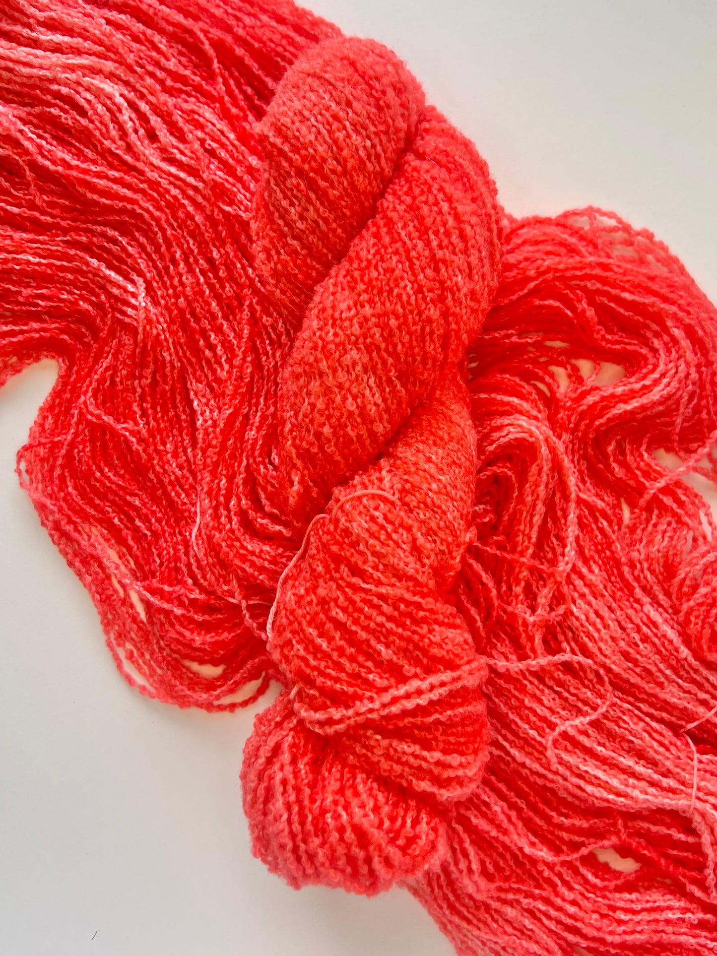 Summer Camp Fibers Hand Dyed Boucle DK - Weenie Roast