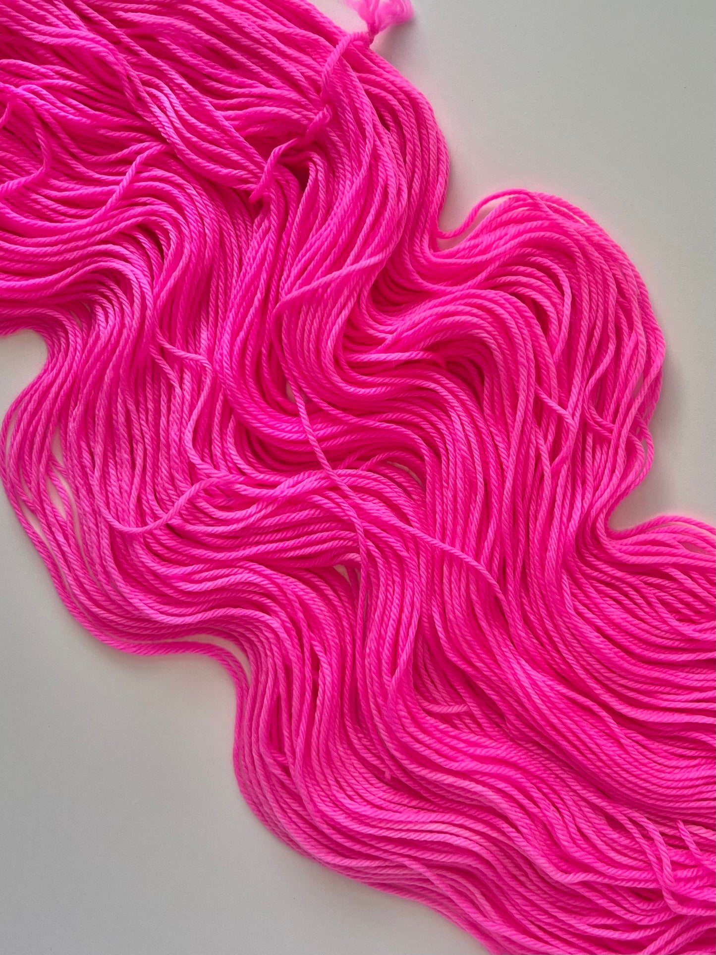 Summer Camp Fibers Marshmallow Hand Dyed Worsted Yarn - Katie's Pink