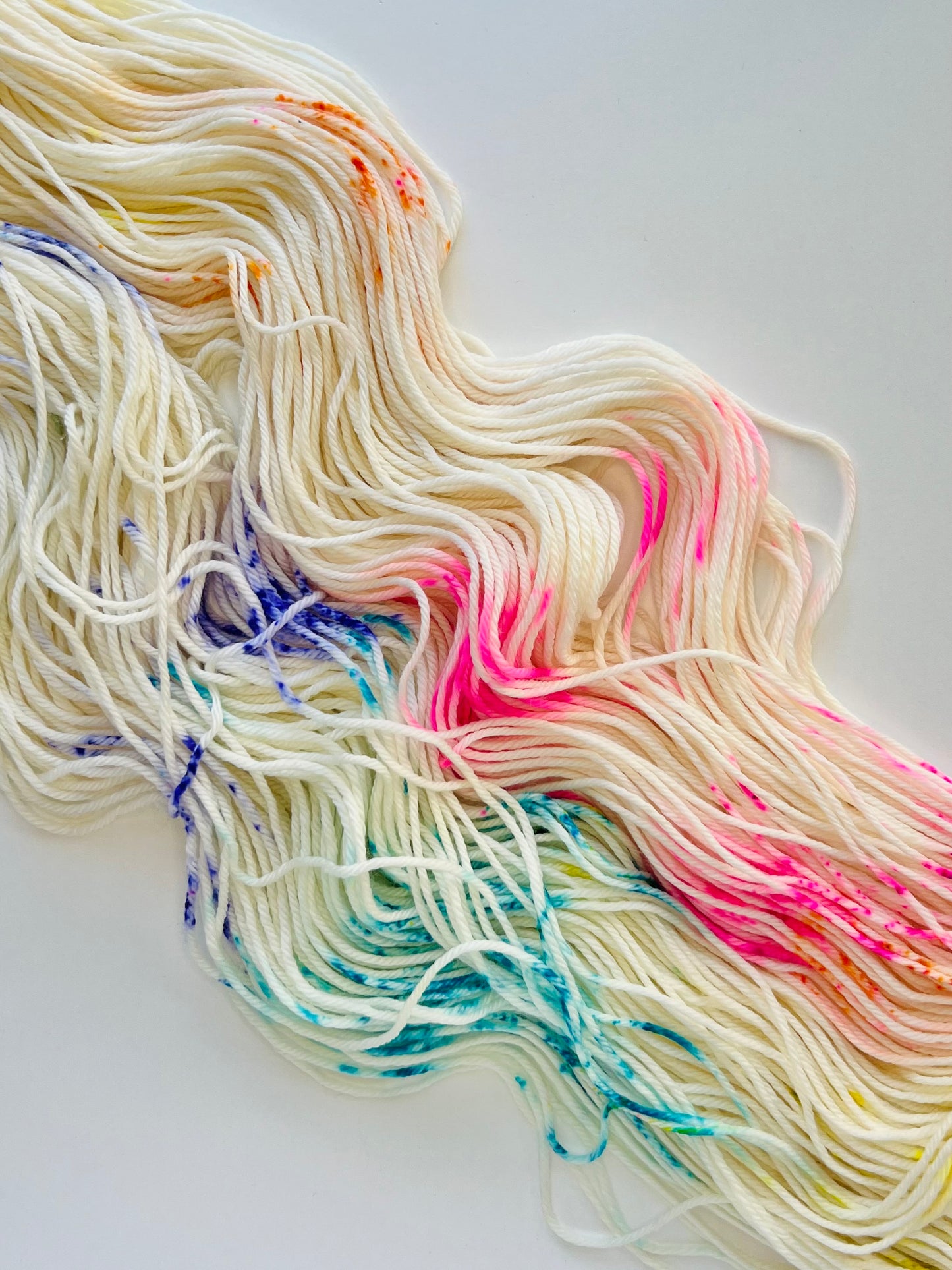 Summer Camp Fibers Marshmallow Hand Dyed Worsted Yarn - Rainbow Sprinkes