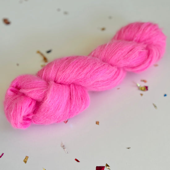 Summer Camp Fibers Dream Suri - Baby Suri Hand Dyed Yarn - Katie's Pink