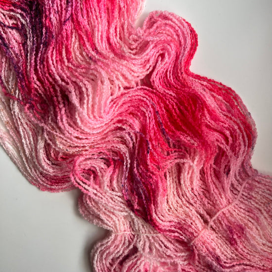 Summer Camp Fibers Hand Dyed Boucle DK Yarn - Rosy Petal