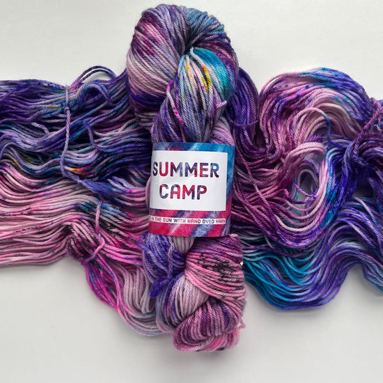 Summer Camp Fibers Marshmallow Hand Dyed Worsted Yarn - Twilight Thistle