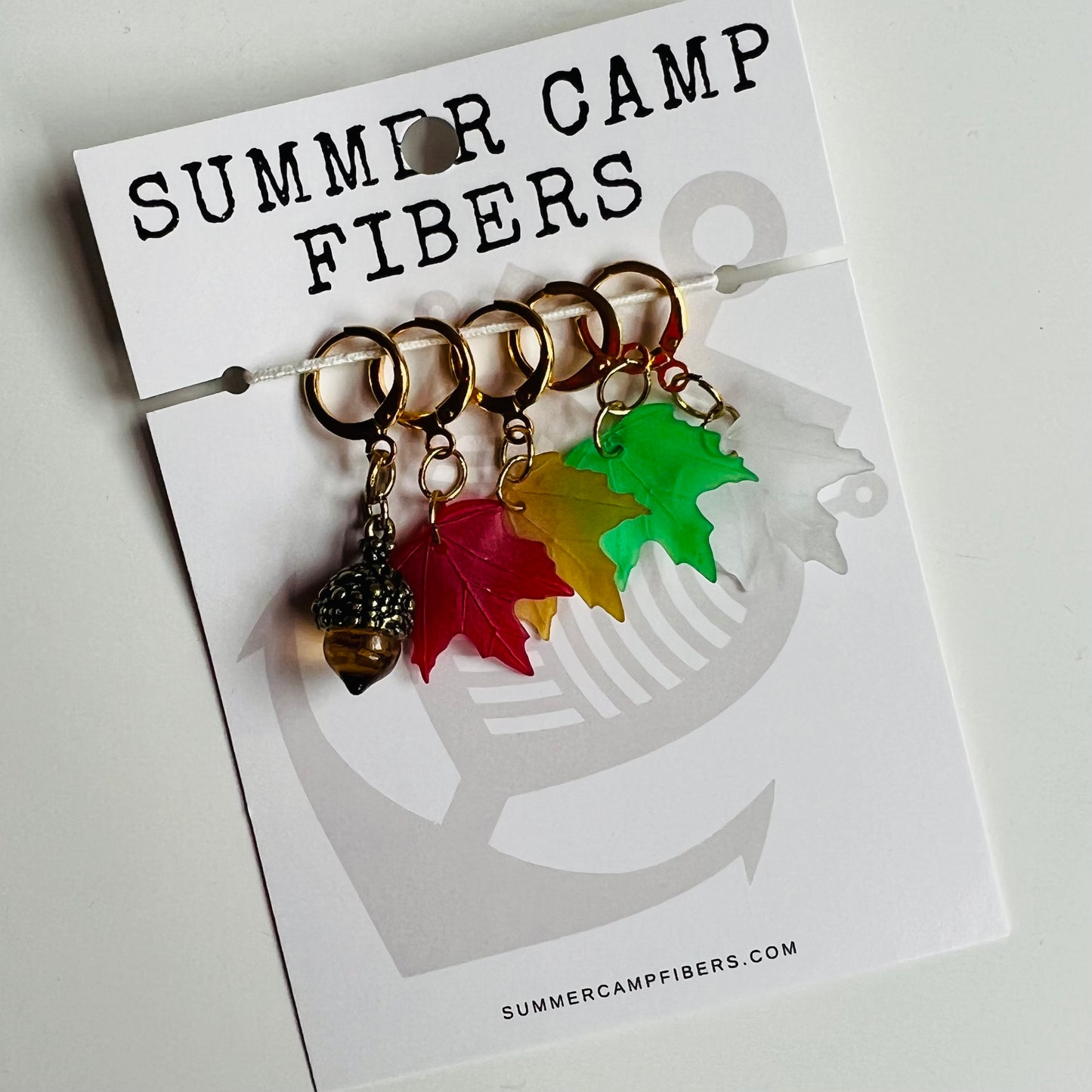 Load image into Gallery viewer, Summer Camp Fibers - Stitch Bling- Fall in New England Stitch Marker Set
