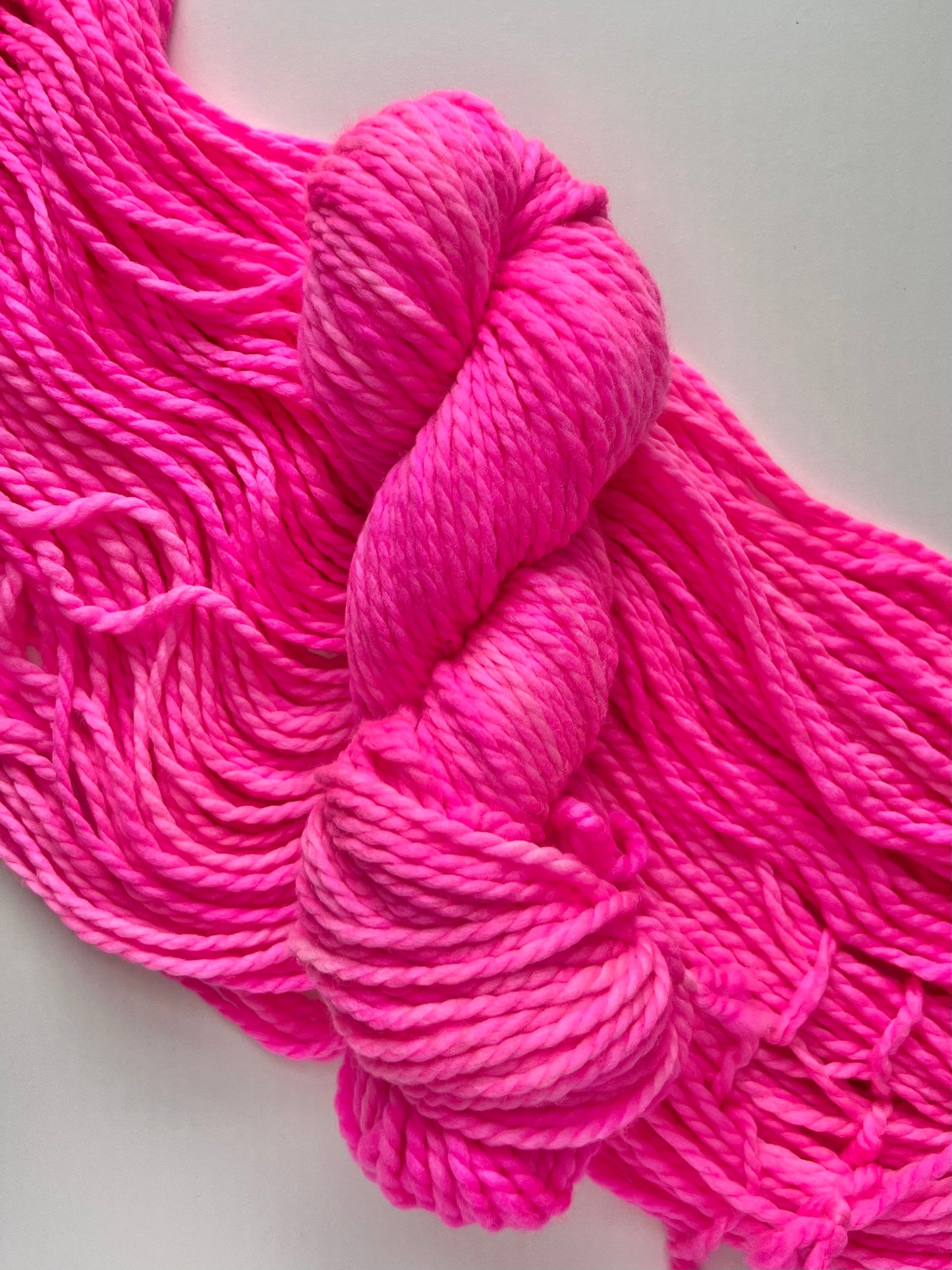 Summer Camp Fibers Hand Dyed Bulky Yarn - Katie's Pink (Extra Hot!)