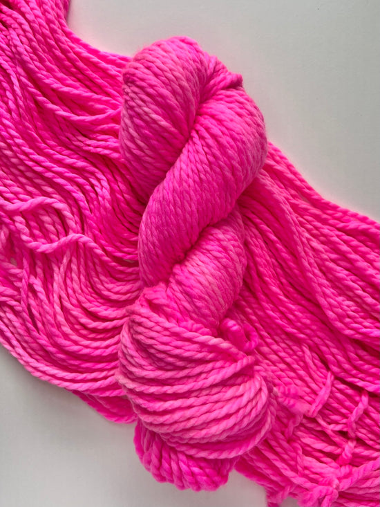 Summer Camp Fibers Hand Dyed Bulky Yarn - Katie's Pink (Extra Hot!)