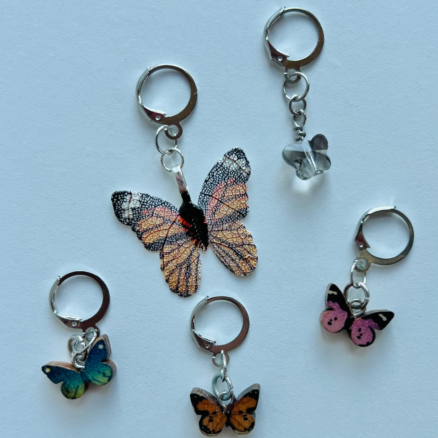 Summer Camp Fibers - Stitch Bling- Native Butterflies Stitch Marker Set