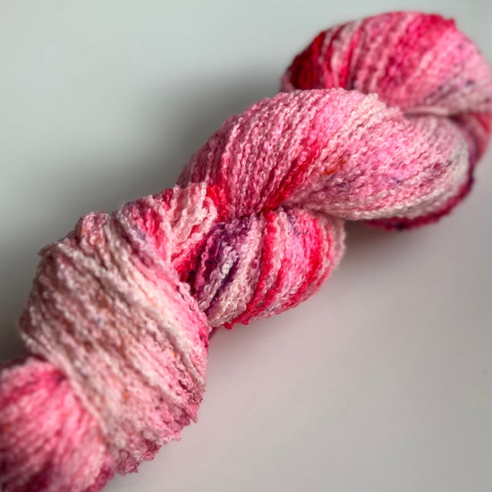 Summer Camp Fibers Hand Dyed Boucle DK Yarn - Rosy Petal