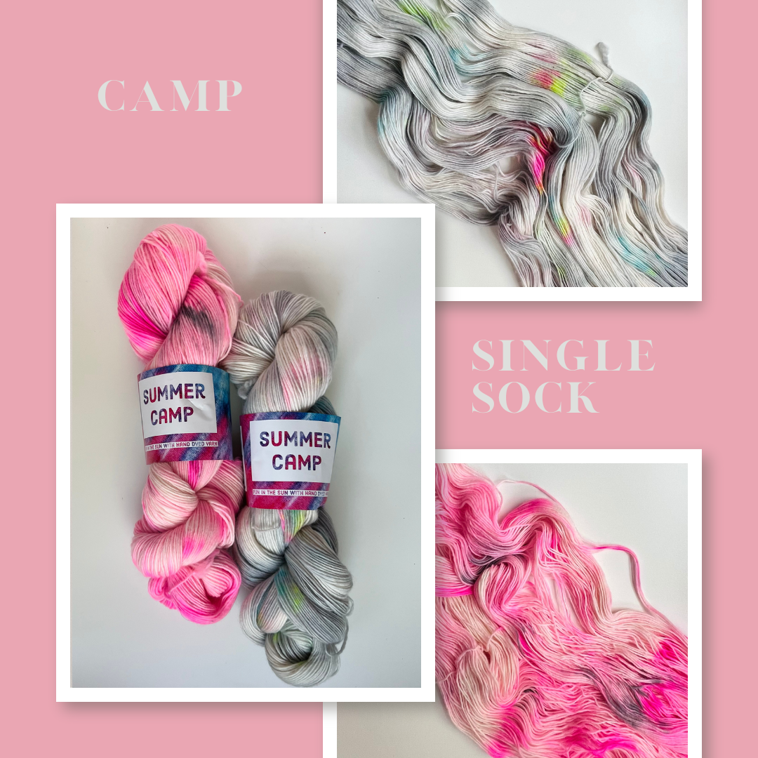 Camp Sock Singles - Pink Glow