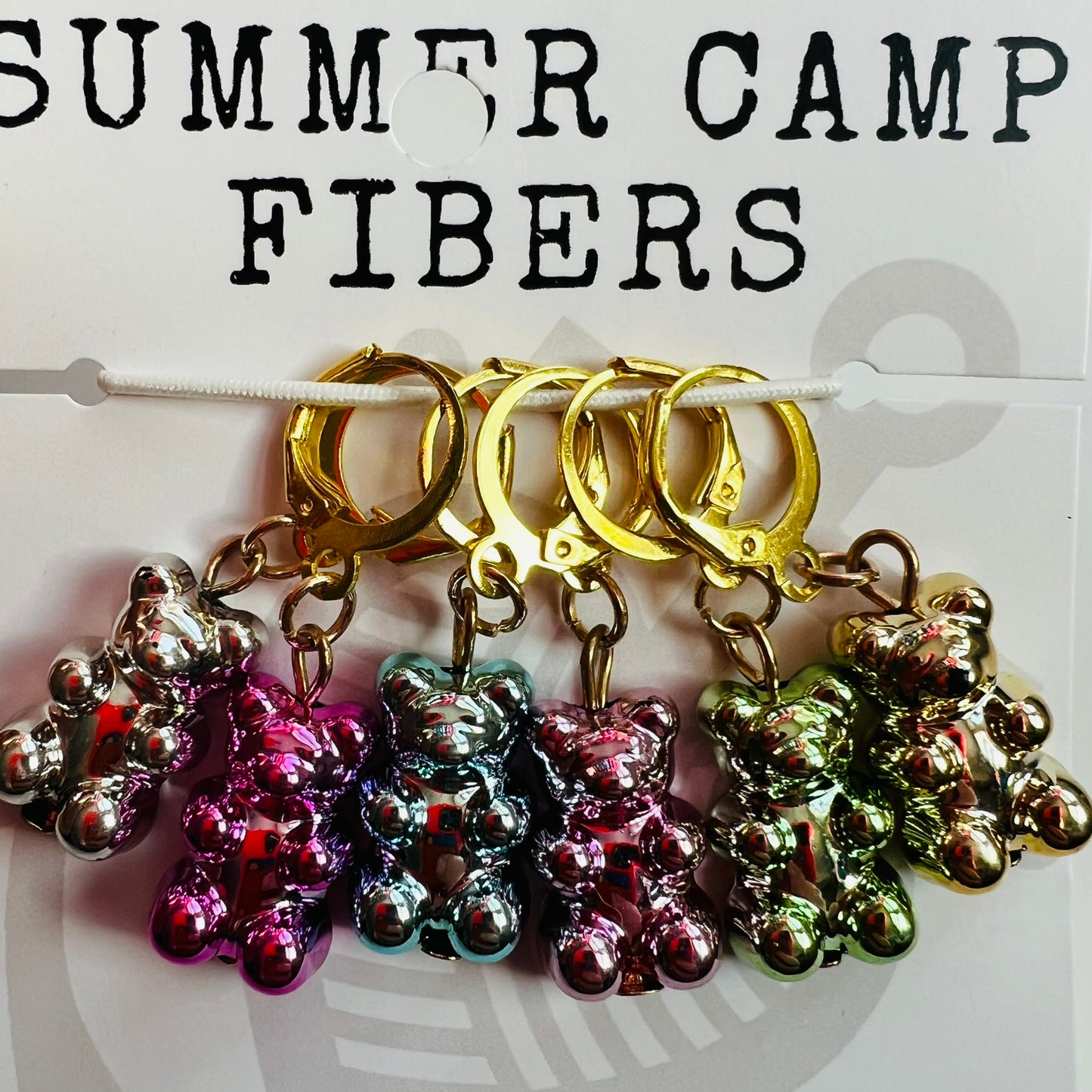 Summer Camp Fibers - Stitch Bling- Metallic Gummy Bear Stitch Marker Set