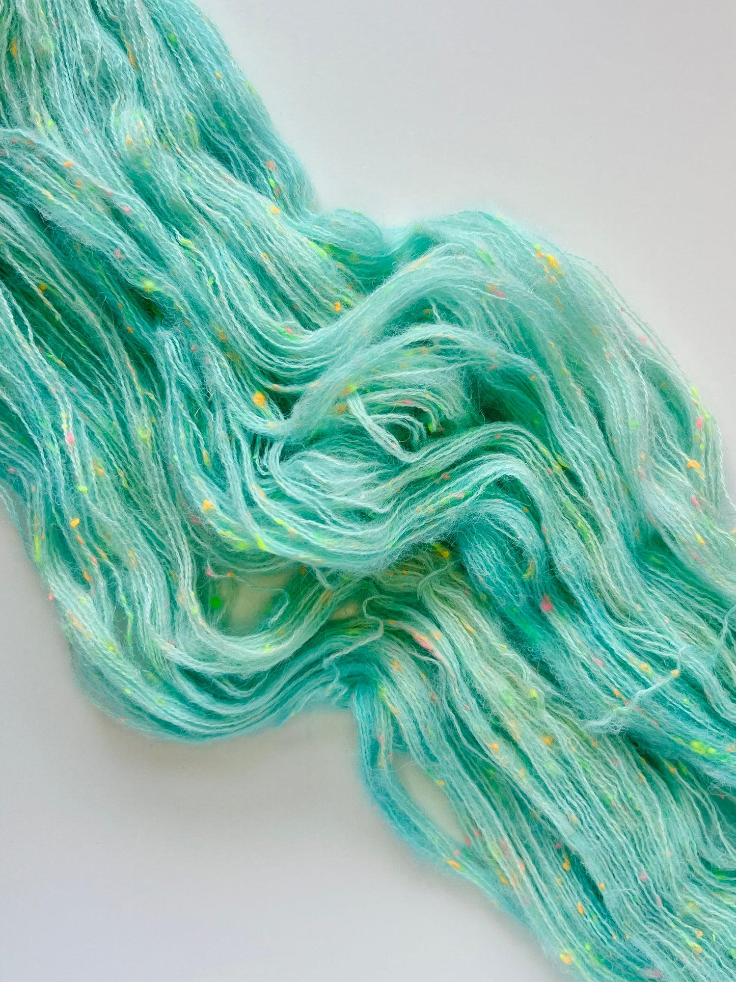 Summer Camp Fibers Dream Suri Confetti - Suri Alpaca Yarn - Dockside Dip