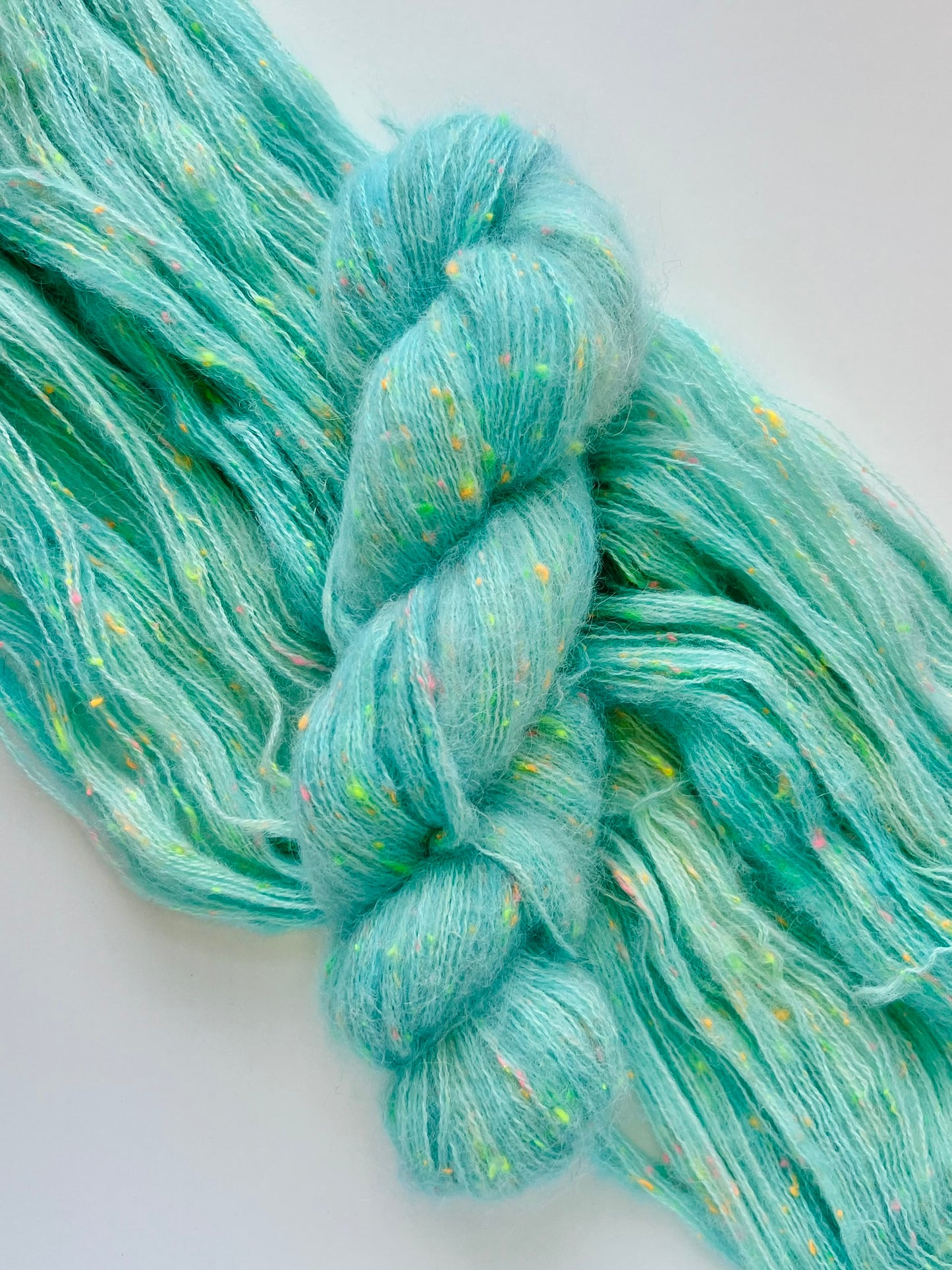Summer Camp Fibers Dream Suri Confetti - Suri Alpaca Yarn - Dockside Dip