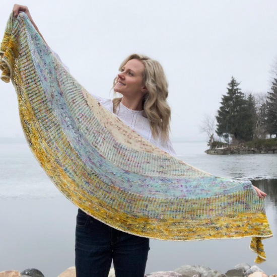 Summer Camp Fibers - Nordic Sunrise Shawl by Whimsy North - Project Kit