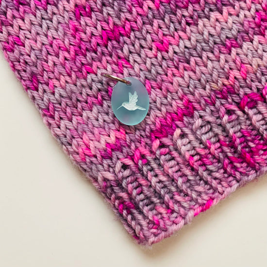 Hummingbird Sea Glass Stitch Marker by Katrinkles