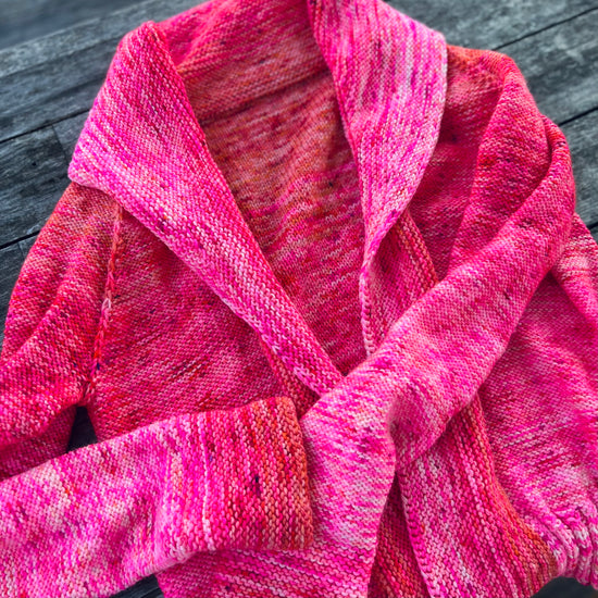 Comfort Fade Cardi by Andrea Mowry - Summer Camp Fibers Project Kit - Pink Lady Cocktail